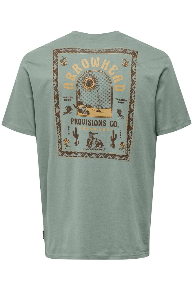 ONSMANUEL LIFE REG SS DESERT TEE CS 22035647 Iceberg Green/ARROWHEAD
